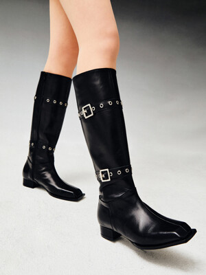 Two belted boots (black)