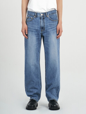 DEN0462 urban mid blue wide jeans