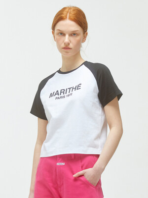W RAGLAN REGULAR LOGO TEE black