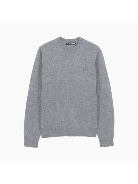 럭셔리어패럴 - 아크네스튜디오 (Acne Studios ) - 22FW 아크네 스튜디오 페이스 로고 그레이 니트 C60042 GREY MELANGE