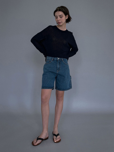 데님 - 스튜디오 솔트 (Studio Salt) - [23 SUMMER][SALT Label] CARPENTER HALF PANTS