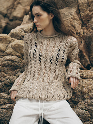 resort netting knit_beige