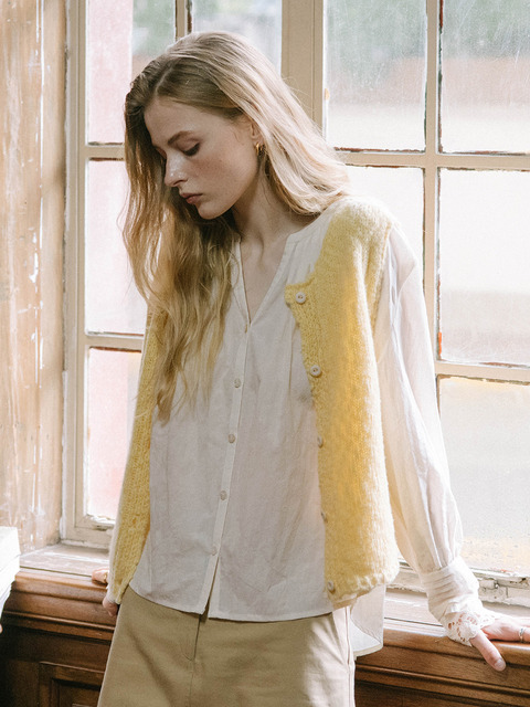 니트 - 르니나 (LENINA) - RENARA wool vest_yellow