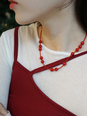dot dots necklace(red)