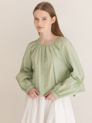Round-neck outer blouse_Mint