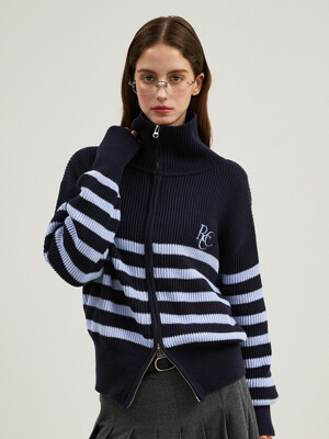 RCC Knit Zipup Cardigan [NAVY ST]