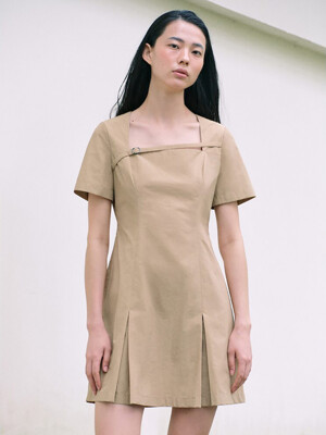 Strap Detail Mini Dress  Beige (KE4571M07A)