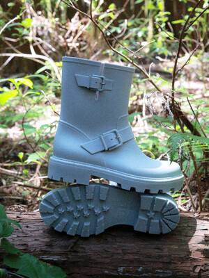 BUCKLE RAIN BOOTS MIDDLE_BLUE GRAY