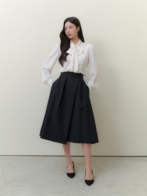 Double Tucked Flare Skirt / Black(2color)