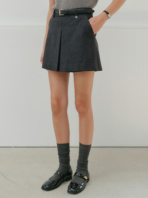 매그 울 스커트 쇼츠_차콜 / MAG WOOL SKIRT SHORTS_CHARCOAL