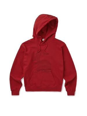 [Mmlg W] DOT MELGE HOODIE (CHILLI RED)