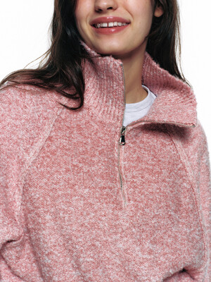 BECCA KNIT ZIP-UP PULLOVER_PINK