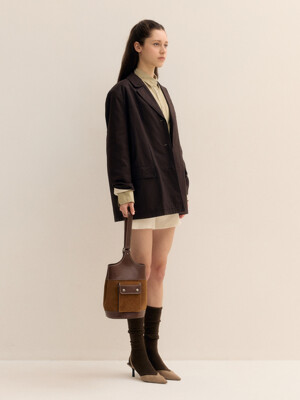 Poket Bucket Bag (Camel Suede)