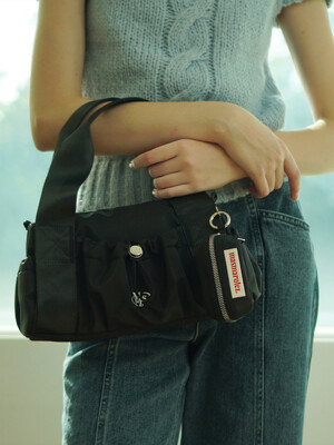 [파우치세트] mini ver. glossy tote cross bag _ Black