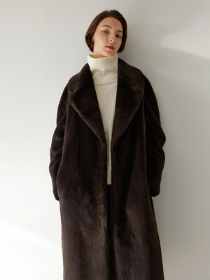 TOW ECO FUR COLLAR LONG COAT _2 COLOR