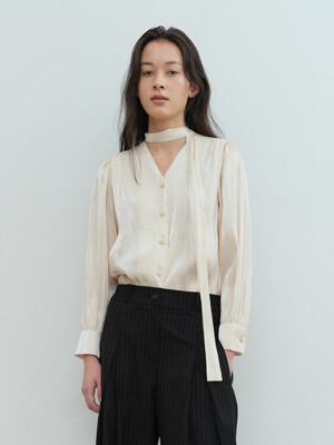 RTS SHINING SCARF BLOUSE_3COLORS