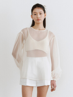 SEE-THROUGH ROUND BLOUSE(IV)