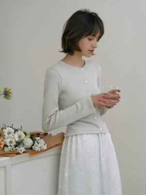 Picot Round Cardigan[LMBESPKN270]-Light Mint