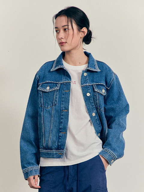 프리터]The DAISY Stitch Work Jacket Red_F241JK02