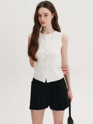 도나 슬리브리스 니트 베스트_아이보리 / DONA SLEEVELESS KNIT VEST_IVORY