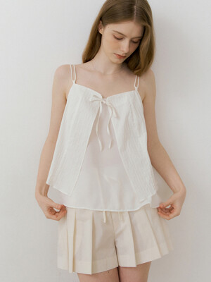 comos 1478 layered halter-neck slip blouse (ivory)