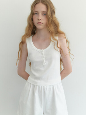 Fizz button sleeveless (ivory)