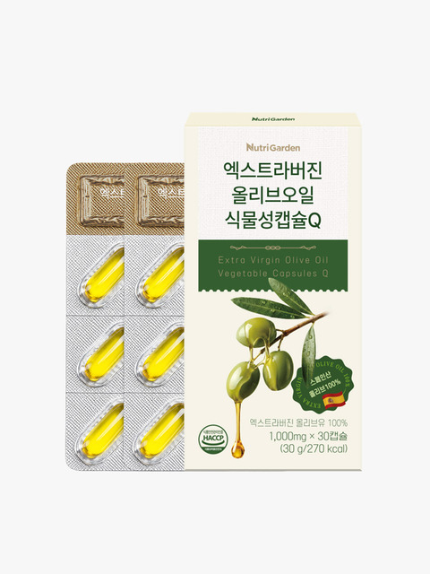 [뉴트리가든] 엑스트라버진 올리브오일 식물성캡슐Q 30캡슐[EU 유기농 인증/스페인산 피쿠알 품종]