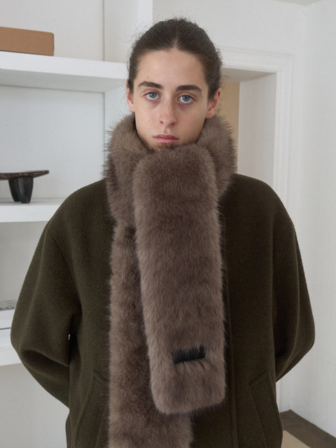 엔오르 스튜디오 LONG FUR MUFFLER - BROWN