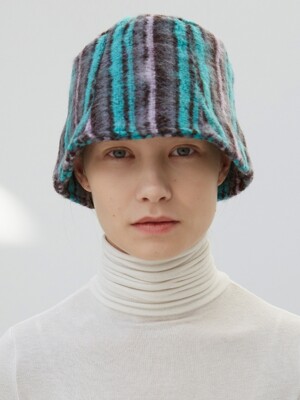 WAVY LAMPSHADE HAT_STRIPE