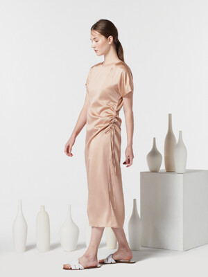 SILKY LONG DRESS-LIGHT PINK