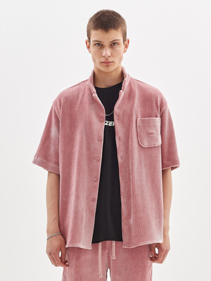 CORDUROY HALF SHIRT_PINK