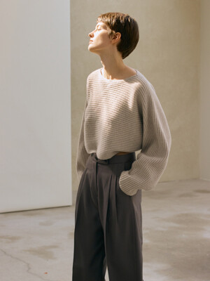 Ribbed crop knit (oat meal)