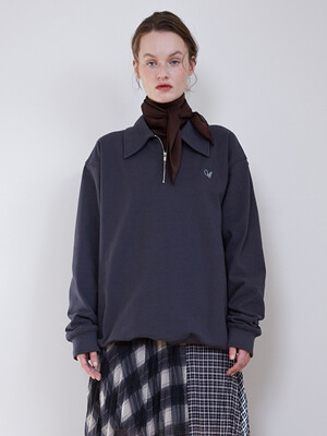 21FW_Half Zip-up Sweatshirt (Dark Gray)