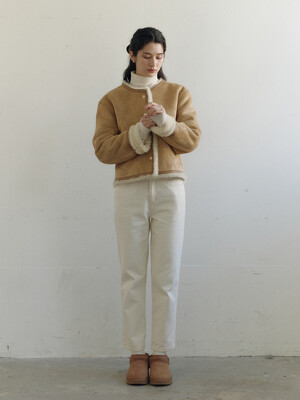 [기모]Recycle Fabric Denim_White