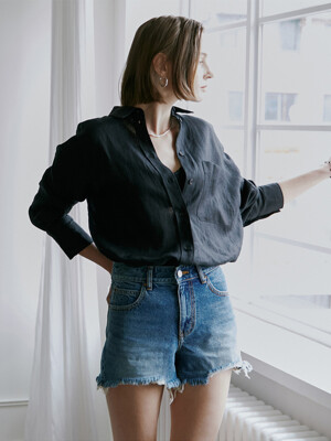 Middle blue Destroyed shorts - S002