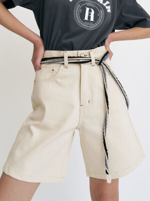 Summer cotton short denim (Ivory)