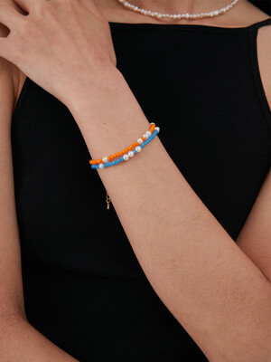 Coral Bracelet (Orange,Sky blue)