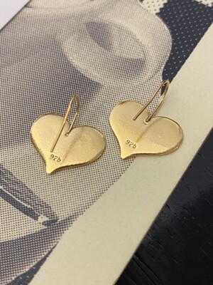 [SILVER925] heart drop earrings