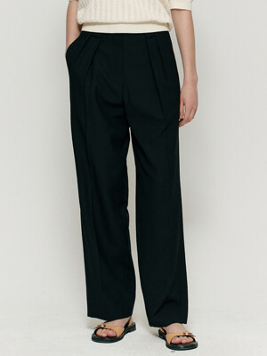 Summer two tuck wide pants - Black