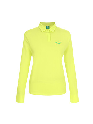 ice cool collar T-shirt_neon yellow