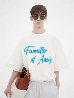 FAMILLE EMBROIDERY OVER FIT T-SHIRT(OFF WHITE)