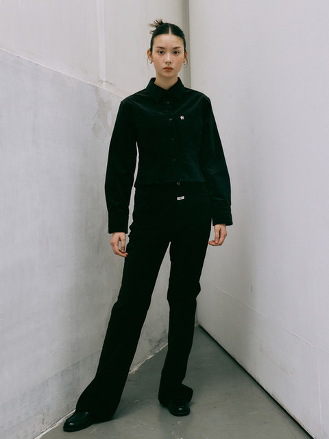 팬츠 - 마리떼프랑소와저버 (Marithe Francois Girbaud) - W SLIM BOOT-CUT VELVET CORDUROY PANTS black