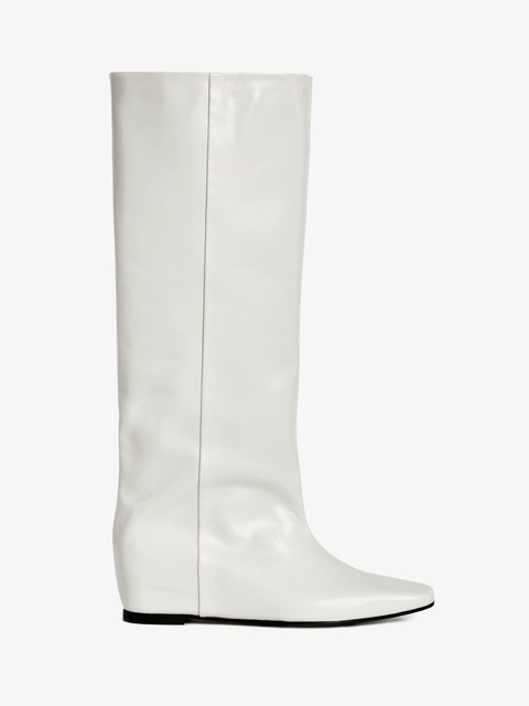 부츠 - 누트 (Neute) - 40mm Regina Wedge-Heel Long Boots (Ivory)