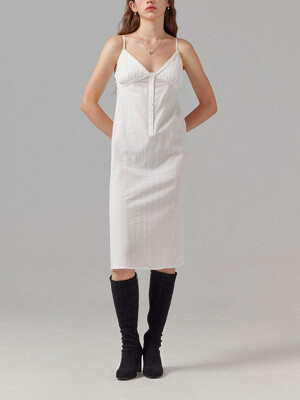 White Lace Bustier Slip Dress