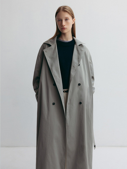 아우터 - 레하 (LEHA) - RONA OVERSIZED TRENCH COAT (GREY TAUPE)
