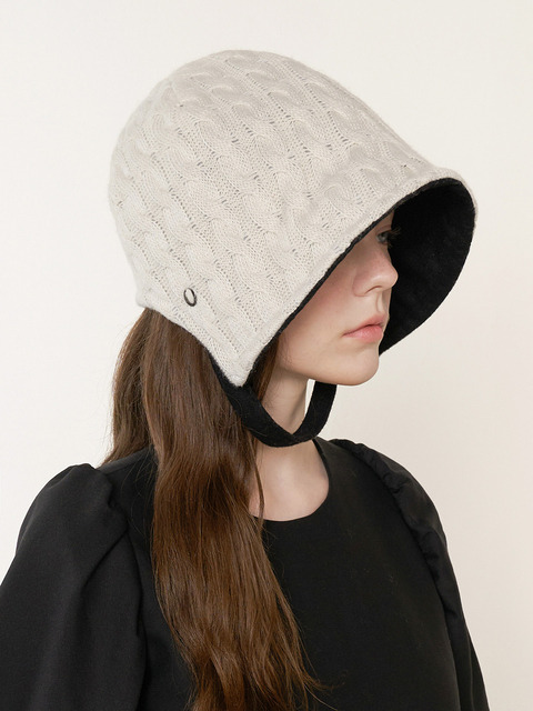 모자 - 브라운햇 (Brown Hat ) - Strap Bonnet - Tricot Ivory