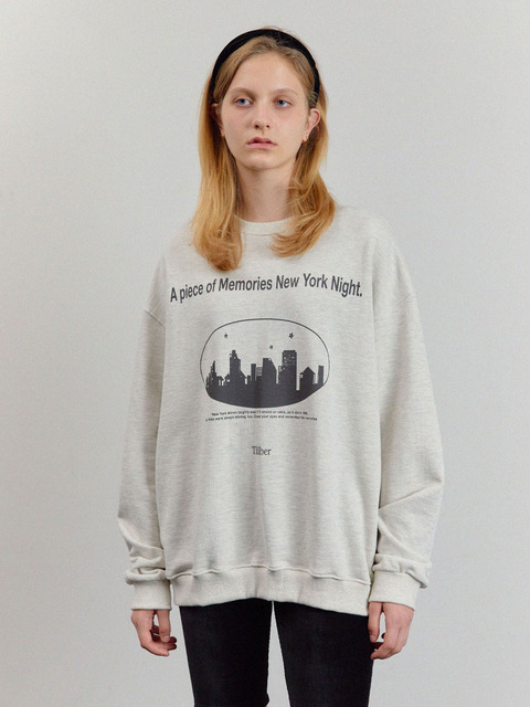 티셔츠 - 틸버 (Tillber) - NewYork City Sweatshirt_Oatmeal
