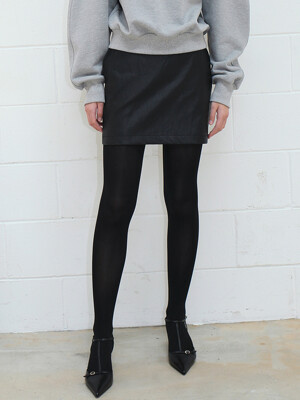 Ecoleather mini skirt_Black