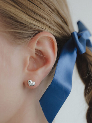 Peach Heart Silver Earrings M03920
