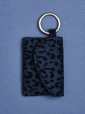 Navy Leopard Ring Mini Wallet